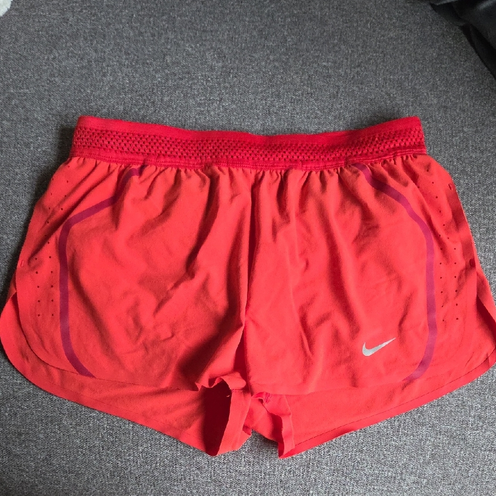 Nike Red Athletic Shorts Lightweight Breathable Design